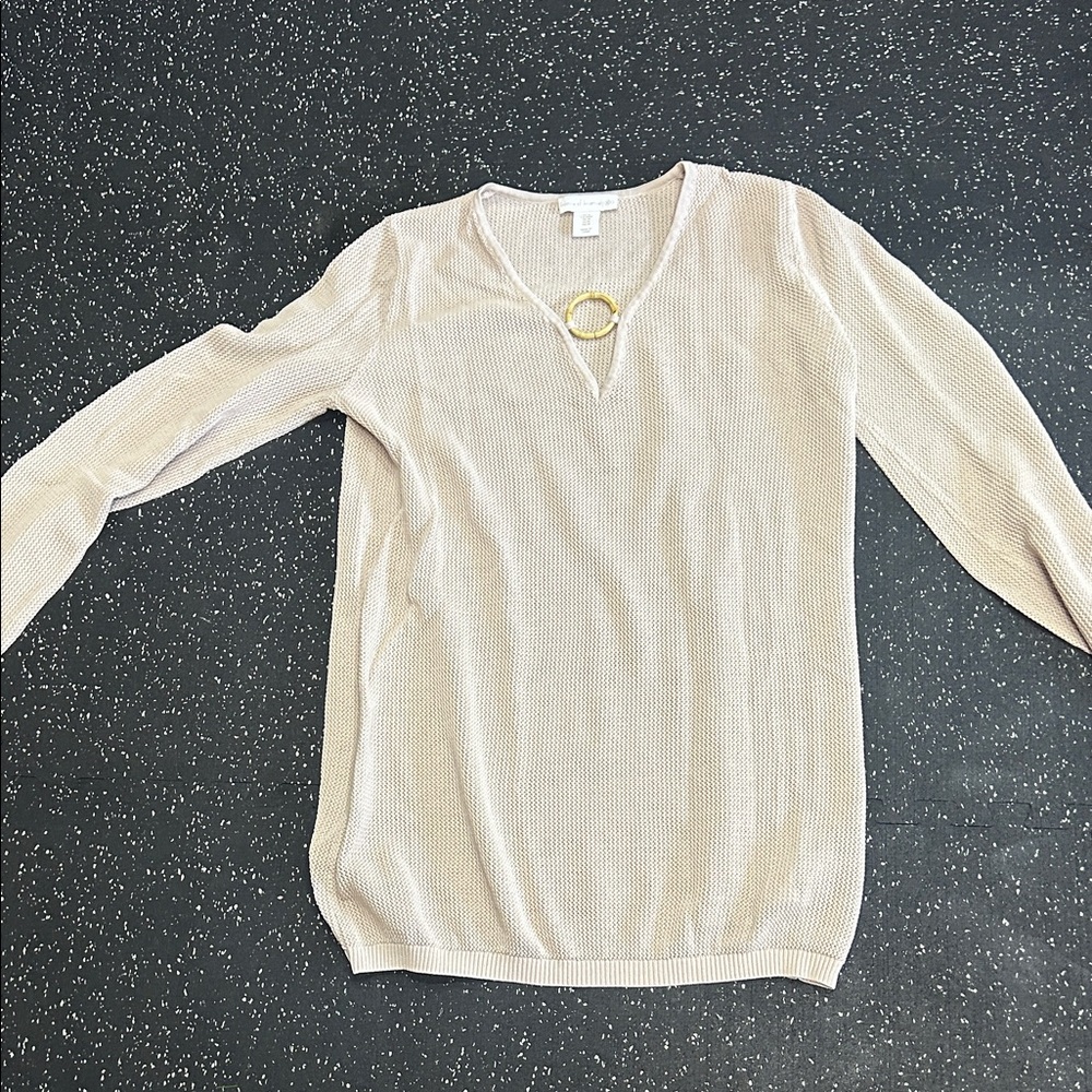 House of Harlow 1960 Cream Swim Coverup with Gold Accent